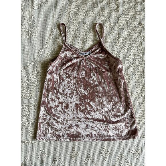 Pink Crushed Velvet Tank Top Lock & Love Premium Sz Small Made in USA Polyester - Picture 1 of 6